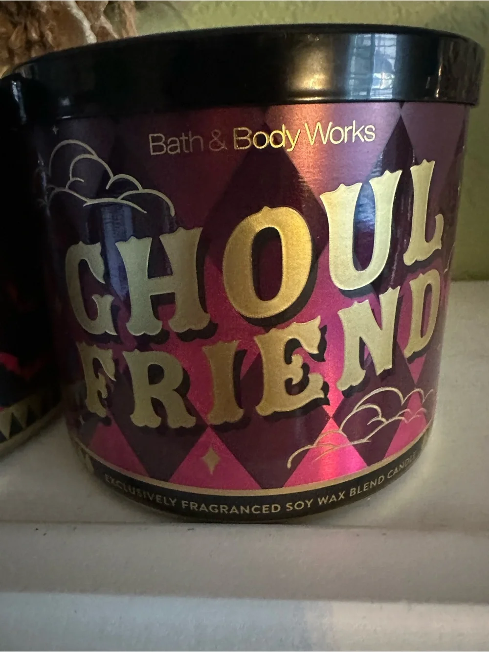 Bath & Body Works Burgundy and Black Vampire Blood & Ghoul Friends Candle Duo